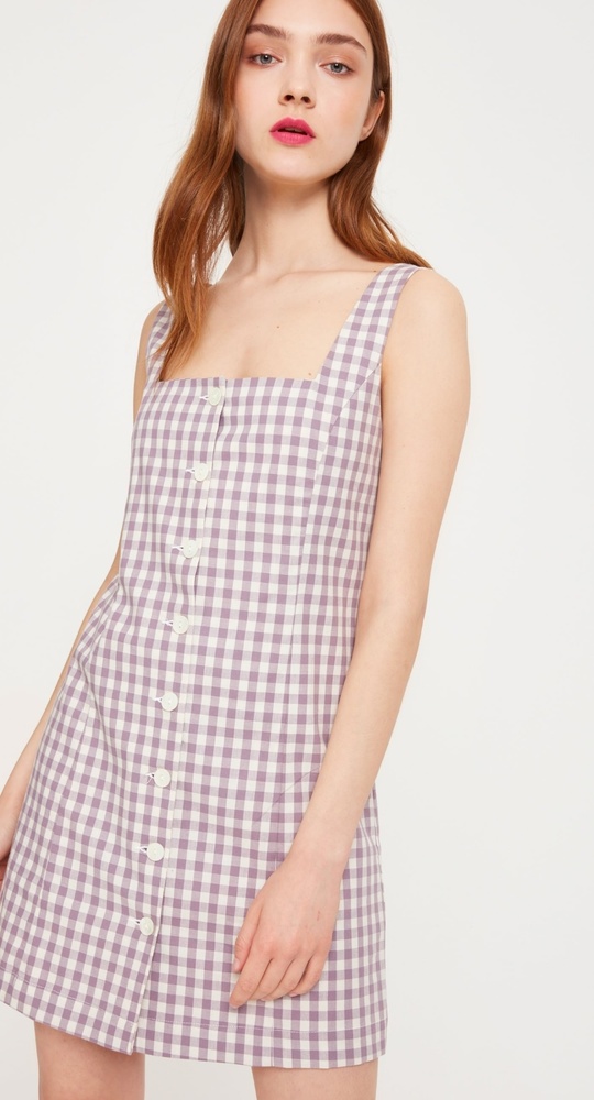 Side Party lavender gingham dress